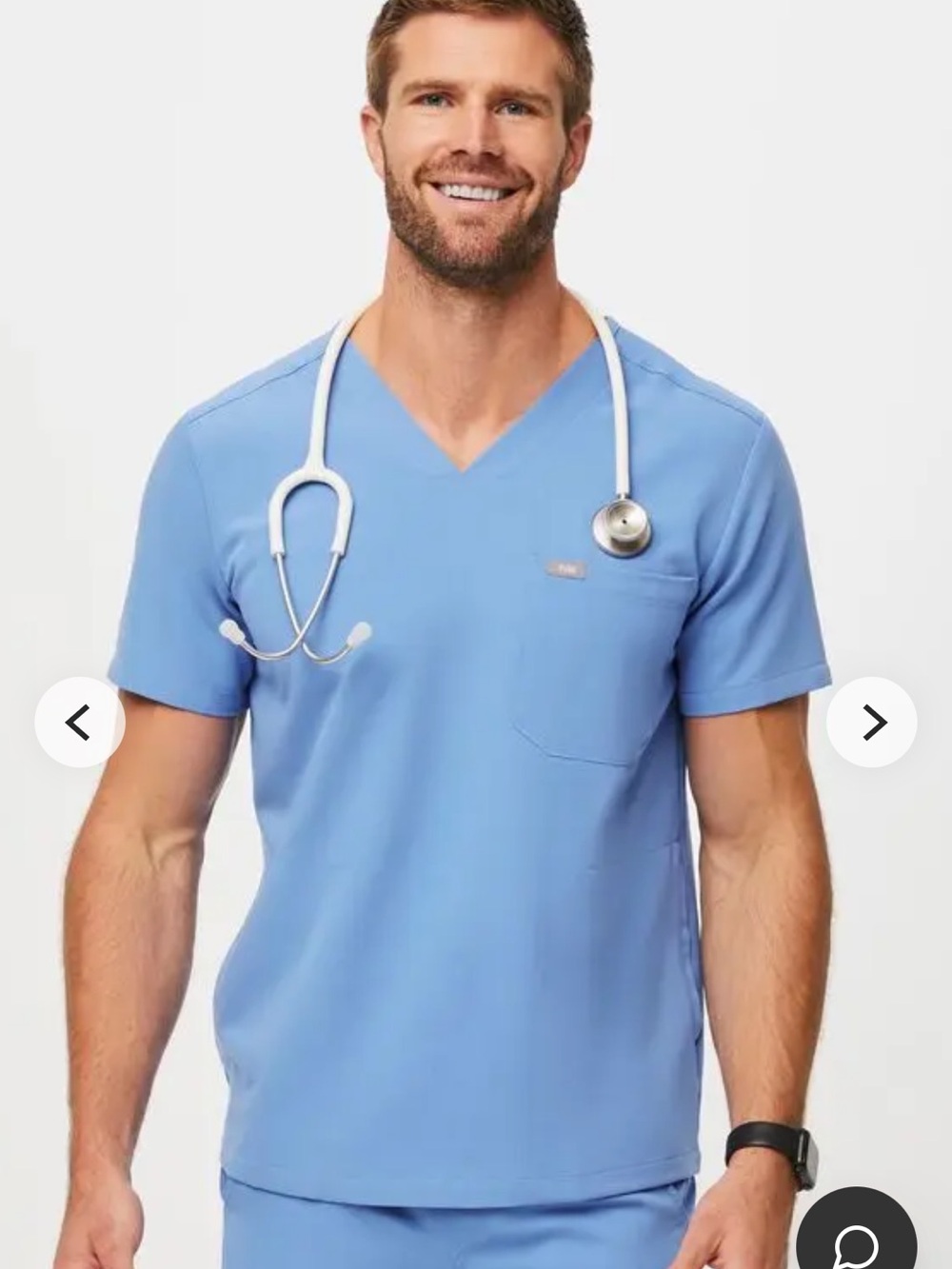 Figs Chisec Scrub Top - Ceil Blue